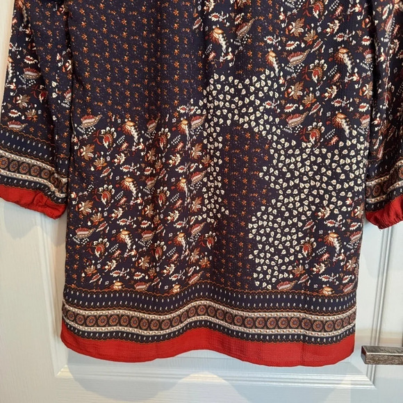 Flying Tomato Multicolor Boho Blouse Sz Medium Botanical Crochet Tunic Pattern - Picture 9 of 13